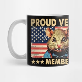 Mouse Proud Vermin Member Vintage American Flag Retro Mug